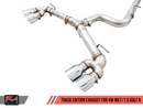 AWE Track Exhaust w/4" Chrome Tips 2018-19 Volkswagen Golf R Mk7.5