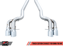 AWE Tuning 2018-19 BMW M5 (F90) 4.4T AWD Track Edition Cat-Back Exhaust System with Chrome Silver Tips.-MGC Suspensions