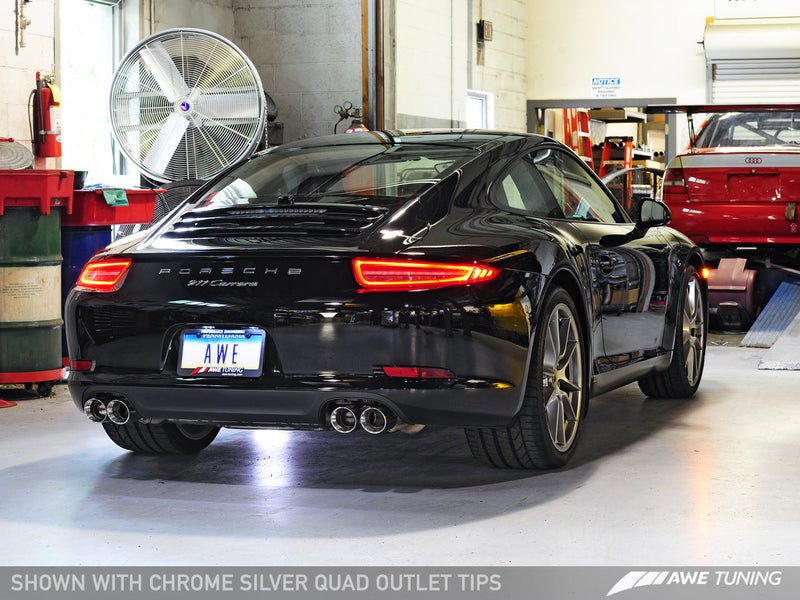 AWE SwitchPath Exhaust w/4" Chrome Tips 2012-16 Porsche 911 Carrera/4/S/4S/GTS (PSE Only) 991