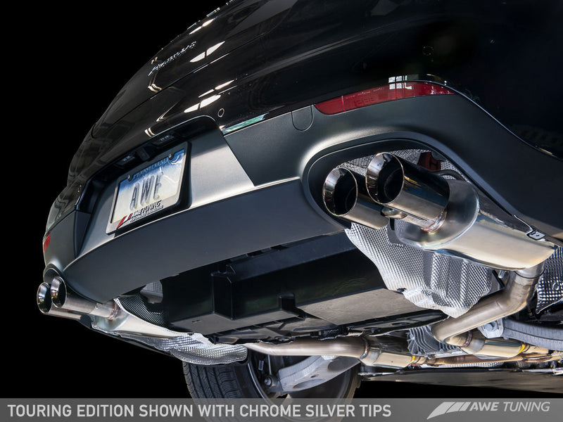 AWE Touring Exhaust w/4" Chrome Tips 2014-16 Porsche Panamera 2/4 V6
