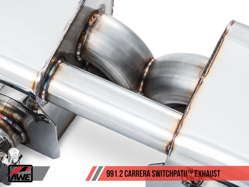 AWE SwitchPath Exhaust w/4" Chrome Tips 2017-19 Porsche 911 Carrera/S (w/PSE) 991.2