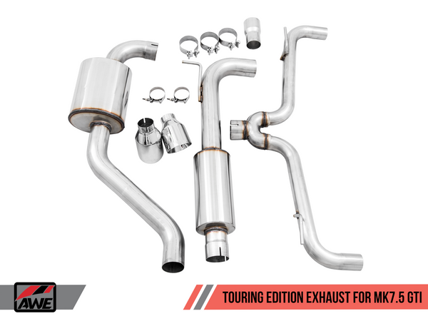 AWE Touring Exhaust w/4"Chrome Tips 2018-21 Volkswagen GTI MK7.5 2.0T