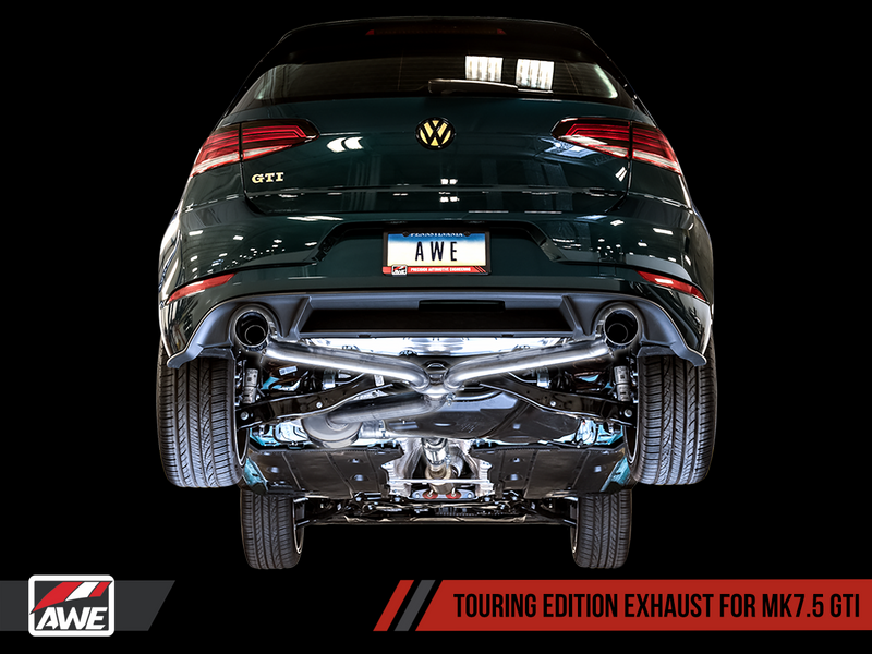 AWE Touring Exhaust w/4" Black Tips 2018-21 Volkswagen GTI Mk7.5 2.0T