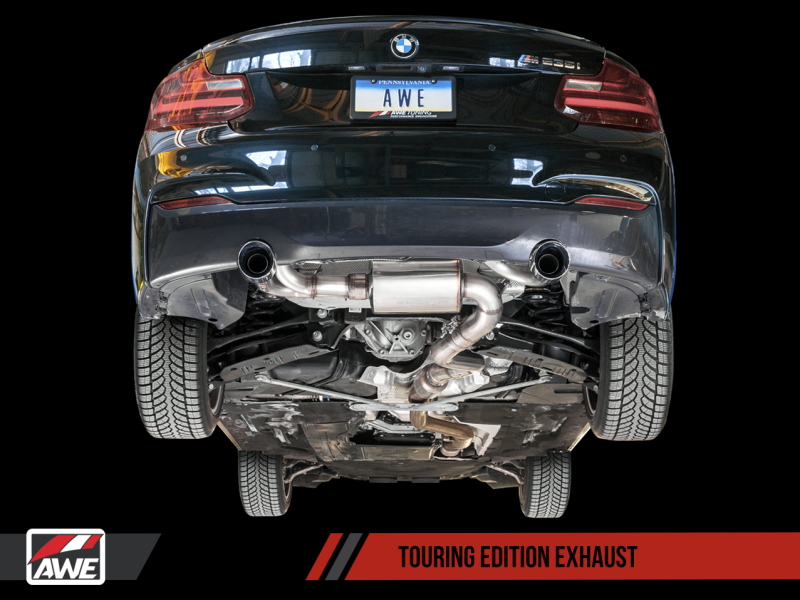 AWE Tuning BMW F22 M235i / M240i Touring Edition Axle-Back Exhaust - Diamond Black Tips (102mm) - MGC Suspensions