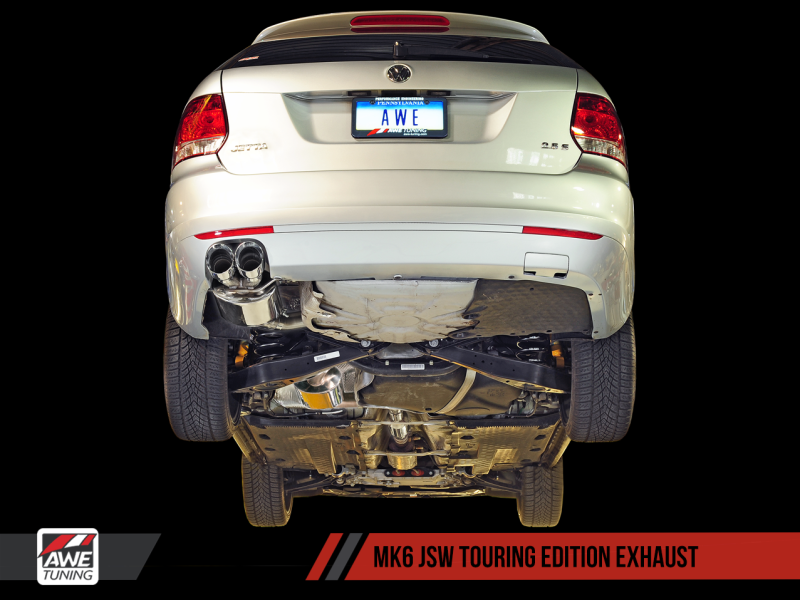 AWE Tuning Mk5 Jetta Mk6 Sportwagen 2.5L Touring Edition Exhaust - Diamond Black Tips - MGC Suspensions