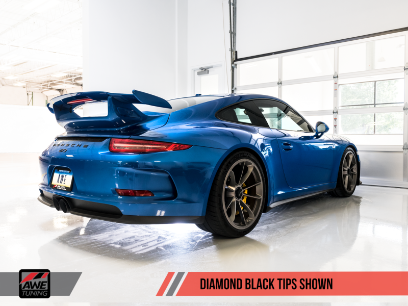 AWE Tuning Porsche 991 GT3 / RS Center Muffler Delete - Diamond Black Tips - MGC Suspensions