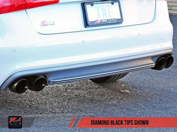 AWE Tuning Audi C7 / C7.5 S6 4.0T Touring Edition Exhaust - Diamond Black Tips - MGC Suspensions