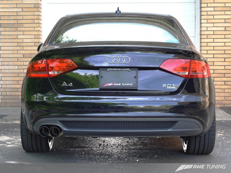 AWE Tuning Audi B8 A4 Touring Edition Exhaust - Single Side Polished Silver Tips - MGC Suspensions