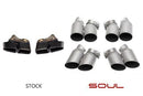 SOUL Performance Porsche 991 Turbo Bolt On Exhaust Tips - MGC Suspensions