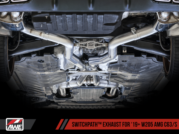 AWE Tuning 2019+ Mercedes-Benz C63 AMG Sedan (W205) SwitchPath Cat-Back Exhaust - No Tips Included-MGC Suspensions