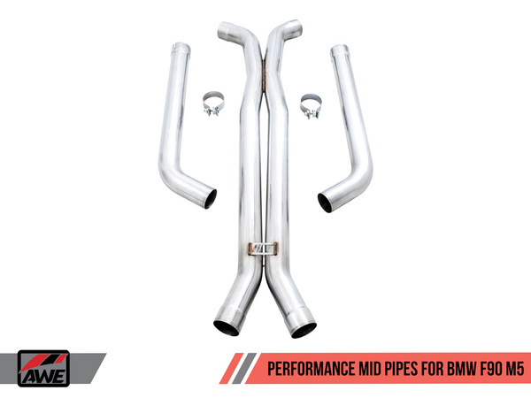 AWE Tuning 2018-19 BMW F90 M5 Non-Resonated Performance Mid Pipes-MGC Suspensions