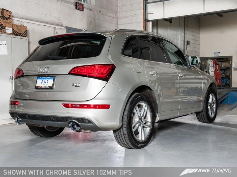 AWE Tuning Audi 8R Q5 3.0T Touring Edition Exhaust Dual Outlet Chrome Silver Tips - MGC Suspensions