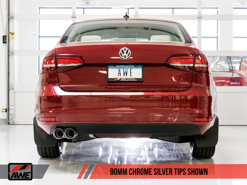 AWE Tuning 2009-14 Volkswagen Jetta Mk6 1.4T Touring Edition Exhaust with Chrome Silver Tips-MGC Suspensions