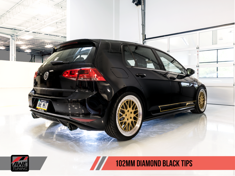 AWE Tuning VW MK7 GTI Touring Edition Exhaust - Diamond Black Tips - MGC Suspensions