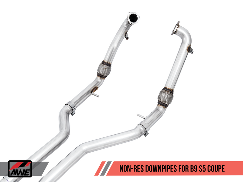 AWE Tuning Audi S5 Coupe 3.0T (B9) Track Edition Exhaust System with 90mm Diamond Black Tips-MGC Suspensions