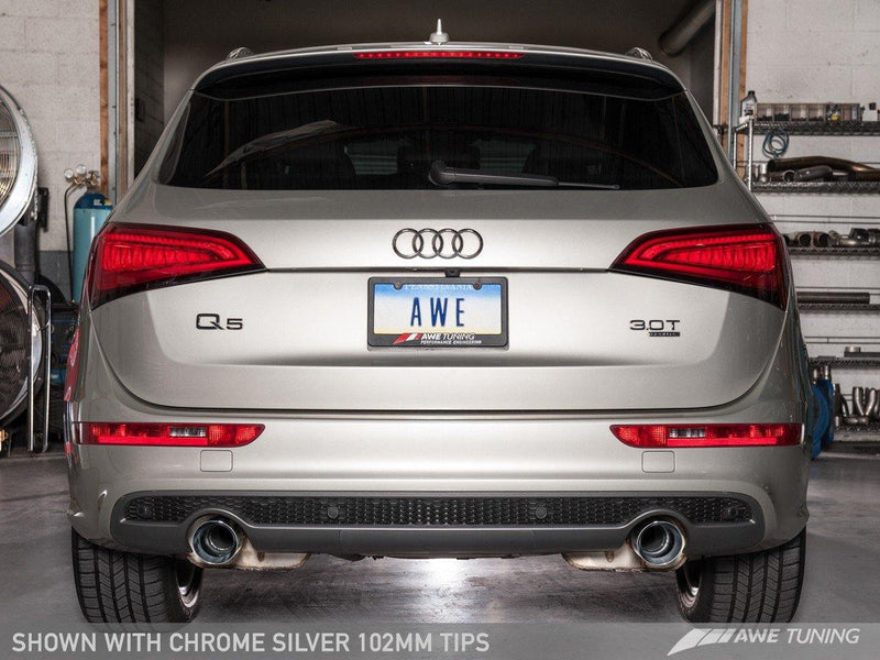 AWE Tuning 2013-17 Audi Q5 3.0T Touring Edition Exhaust with Dual Outlet Chrome Silver Tips-MGC Suspensions